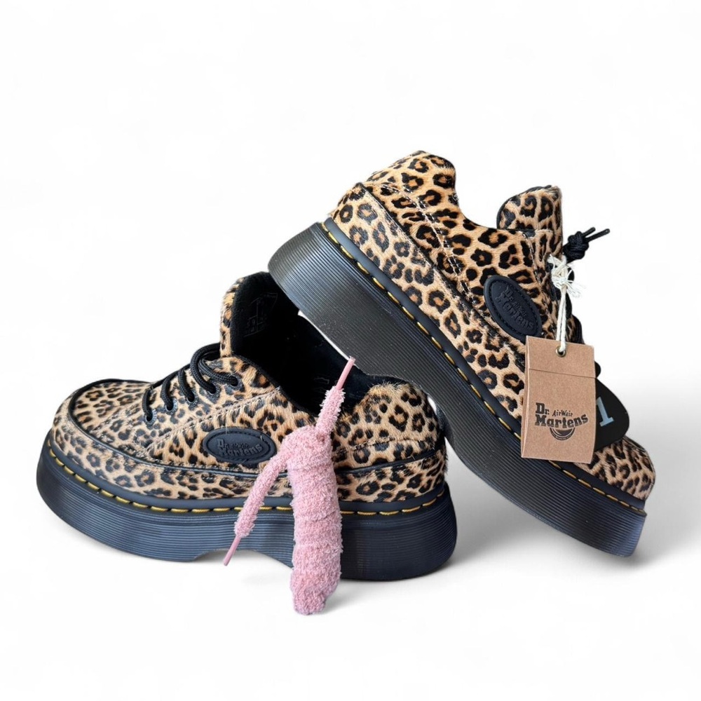 Dr. Marten’s Buzz 5-eye Leopard Print low platform boots